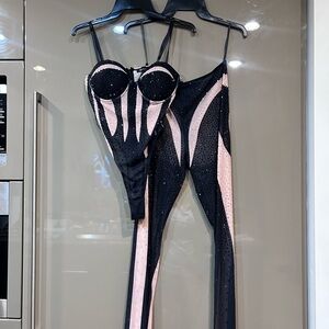 Stunning Mugler-inspired Sheer 2 piece set